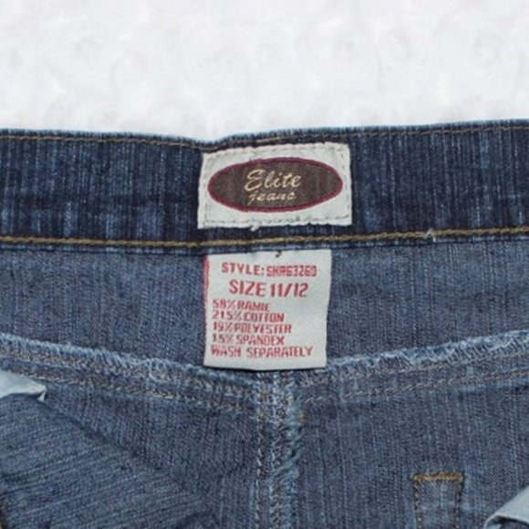 Elite Jeans Distressed Denim Skirt Juniors 11/12 - Picture 4 of 8